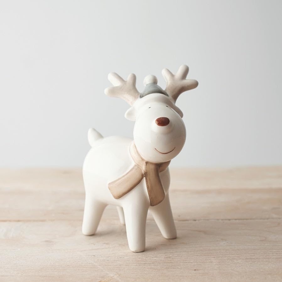 Portland Living Neutral Red Nose Reindeer, 15cm