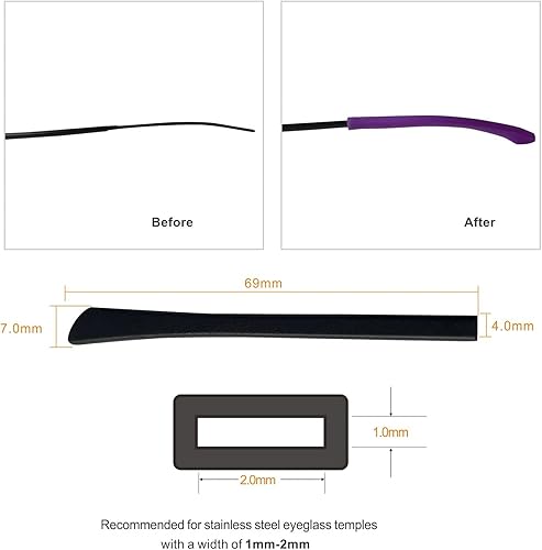 Miniatura 8 de 5 pares de puntas de silicona antideslizantes para los extremos de las gafas, piezas de calcetín para las orejas, puntas de repuesto cómodas para