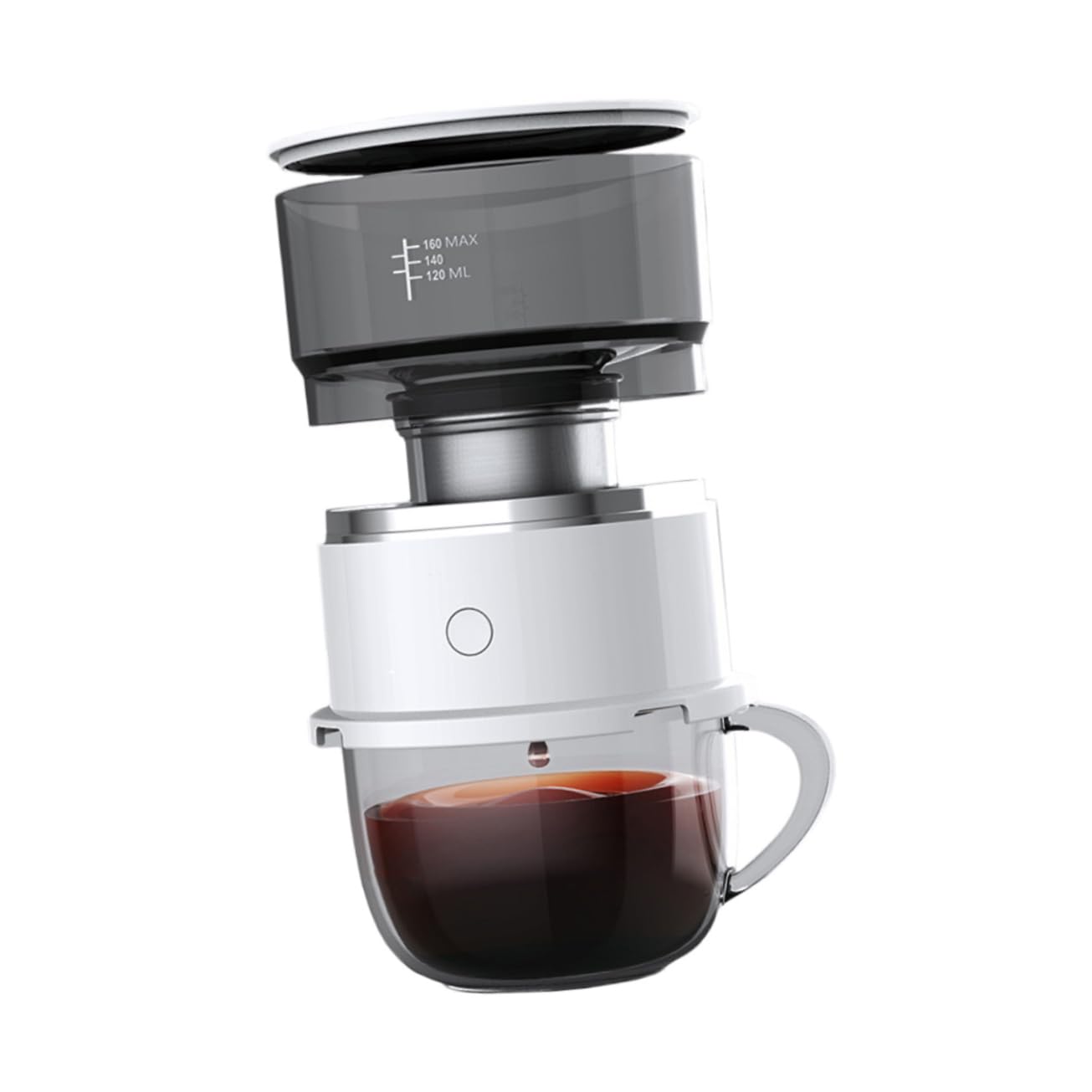PRETYZOOM Macchina da Caffè Manuale a Goccia Filtro per Fondi Inclusi 160ml Stili multipli in Acciaio Inossidabile e Materiale Plastico Resistente Portatile per Casa e Outdoor