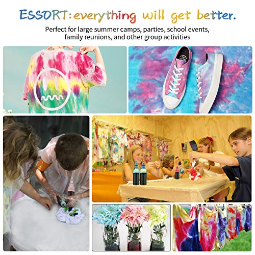 Tie Dye Kit Fabric Textile Paints - ESSORT 5 Colors Dying Set DIY Permanent Paint for Clothes Shirt Dress Family Friends Party Groups Activities