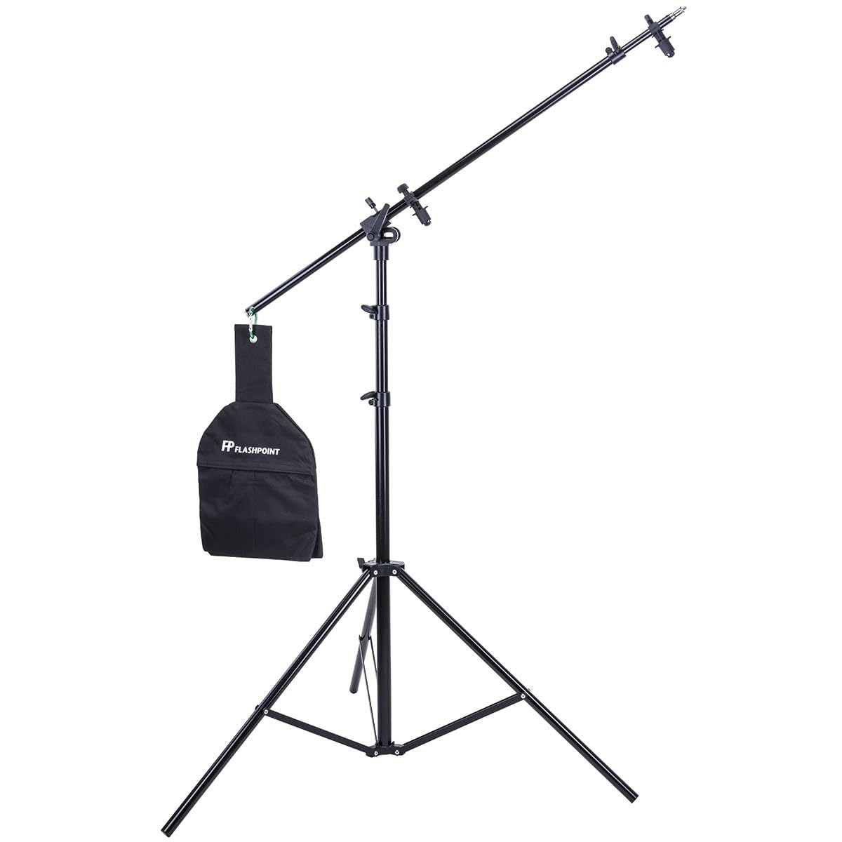 Flashpoint 11.5' Aluminum 5 Section Super Light Stand with Boom Extension and Reflector Holder Arm