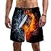 LORVIES - Bañador para hombre con disco de hockey sobre fuego y agua, secado rápido, talla L multicolor S