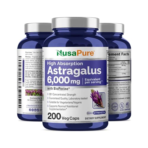 Nusapure VB-ASTRA Astragalus 6000Mg Per Serving, 200 Veggie Capsules thumb #3