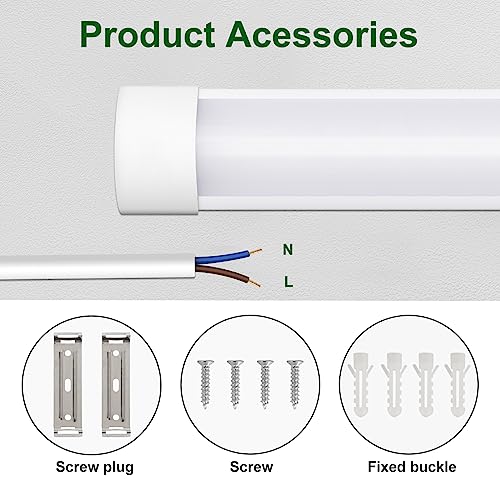 muzha 2 Packs LED Batten Lights,PC Body, 5FT 50W 4000k 5000lm,Low Profile Wall or Ceiling Surface Mounted Fitting for Home/Workshop/Office/School Restaurant (5FT) - Cosy Home Interiors muzha 2 Packs LED Batten Lights,PC Body, 5FT 50W 4000k 5000lm,Low Profile Wall or Ceiling Surface Mounted Fitting for Home/Workshop/Office/School Restaurant (5FT) - Image 7