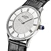Imagen de Rotary Reloj Heritage de acero inoxidable con correa de cuero negro para mujer