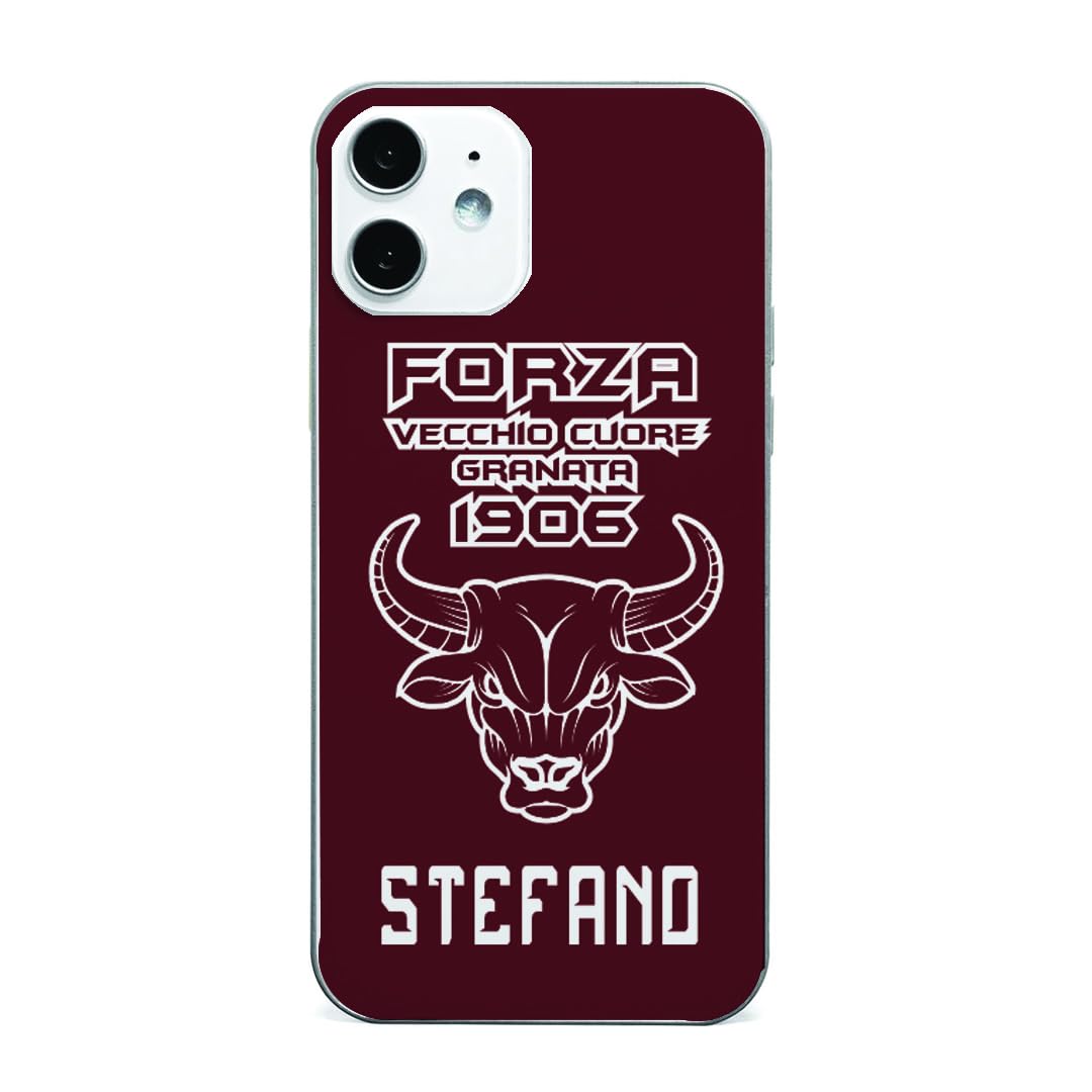 Cuscino Personalizzato 'Forza Vecchio Cuore Granata' - 40x40cm - Idea Regalo Per Tifosi Torino Calcio
