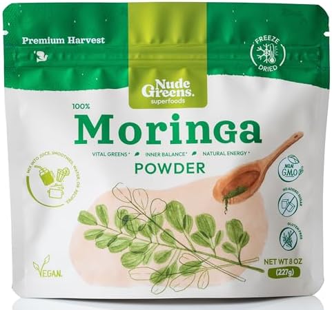 Freeze Dried Moringa Leaf Powder | 100% Natural | Non-GMO, Gluten Free, No Additives, Allergen Free, Vegan | 8oz.
