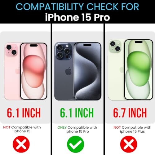 Image of Peeperly Back Cover Case for iPhone 15 Pro Soft Flexible TPU, Shockproof Protective Cartoon Geek Girl Mirror Case for Girls & Women with Charm(Purple)