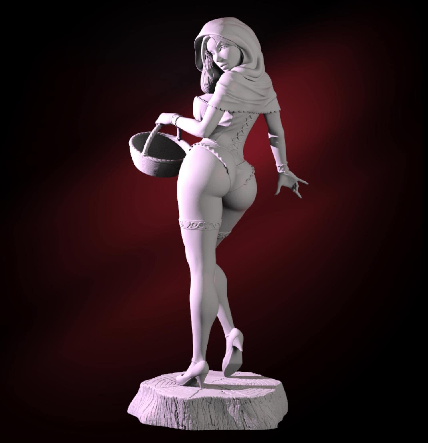 ZHANGJING 1/24 75mm 1/18 100mm Resin Model Kits Little Red Riding Hood Unassambled Unpainted RA-126