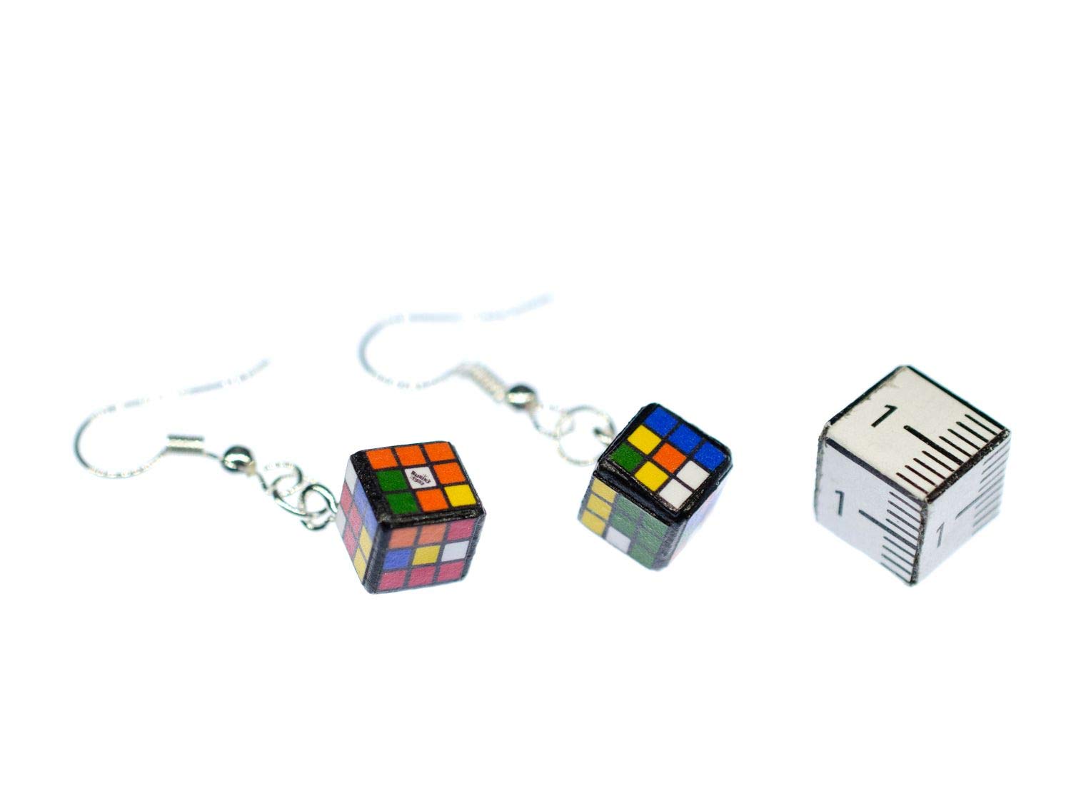 Magic Cube Boucles d'oreilles colorées Miniblings Casino Jeu de société Puzzle 3D, Papier Bois