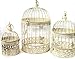 Produktbild Antik Dekoration Vogelkäfig 3er Set Altweiß 45, 35 und 25 cm Höhe Schmetterling