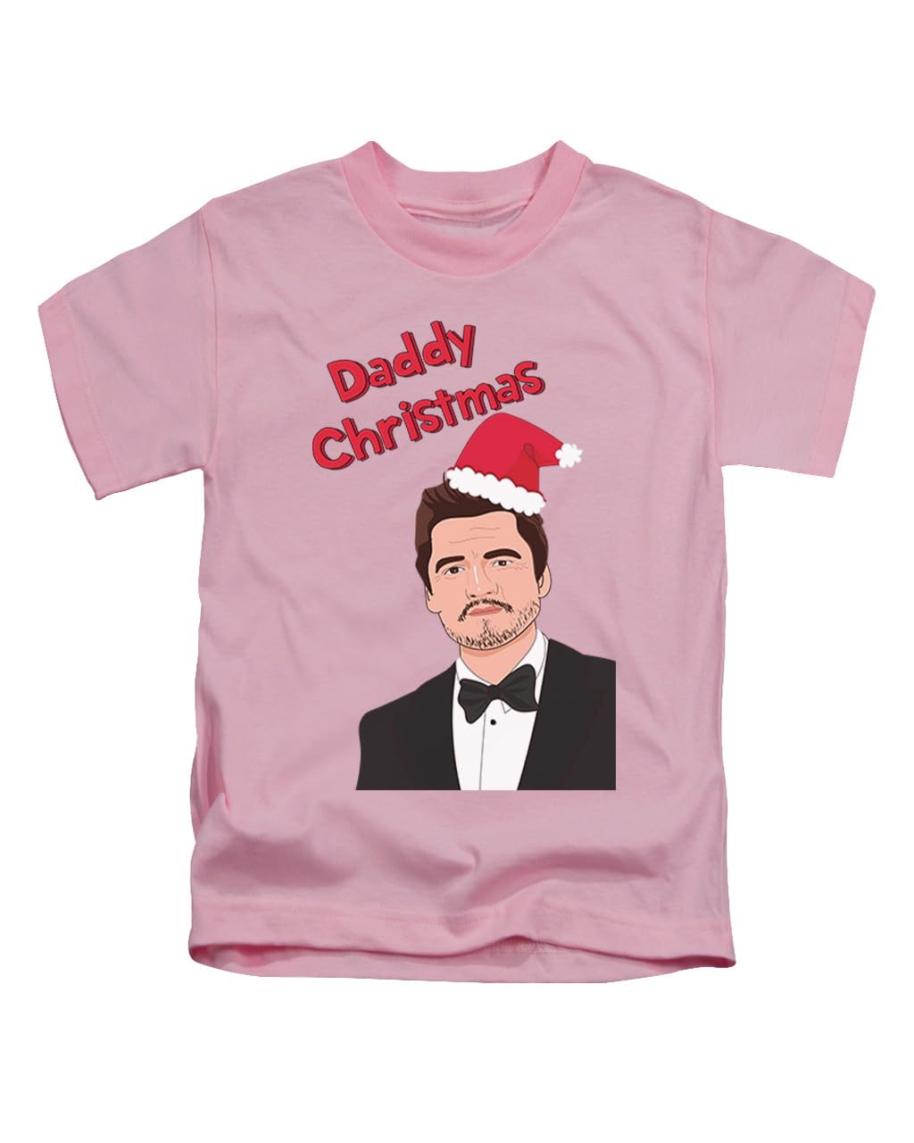 New Spirit Original Daddy Christmas, Pedro Pascal, Xmas Festive Winter Snow Novelty Meme Tee T-Shirt Funny Unisex T Shirt Top Baby Pink