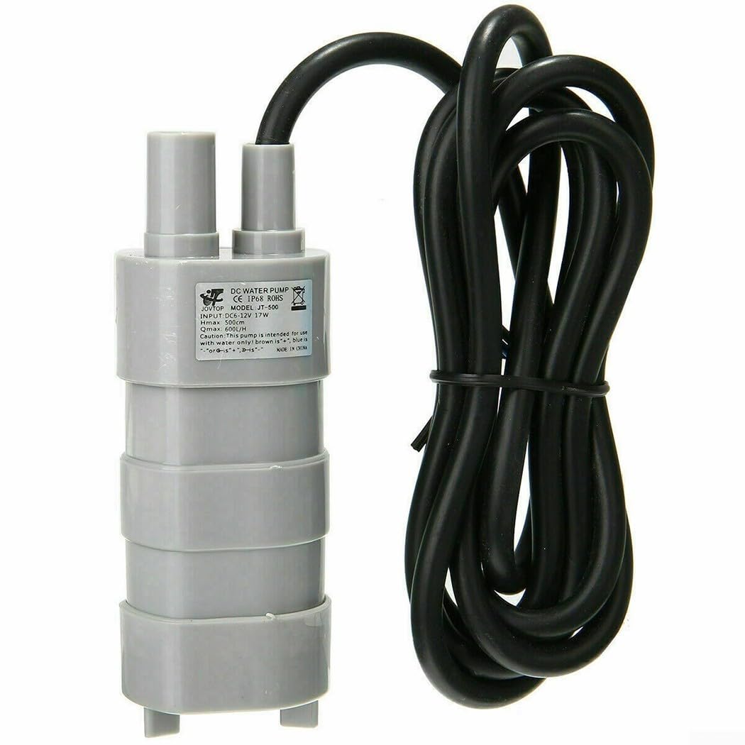 Pompe à eau pour caravane, 12 V, pompe à eau électrique à haut débit 600 l/h, submersible pour camping-car, caravane, camping-car, peut être utilisée comme pompe de rechange pour toilettes.