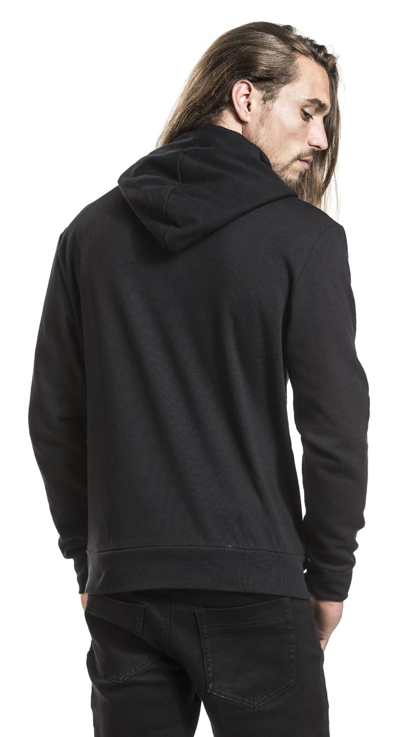 Black Premium by EMP Herren schwarzer Hoodie mit hohem Kragen