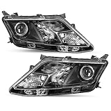 SOCKIR Projector Headlight Assembly Fit for 2010-2012 Ford Fusion OE Style Headlamp Replacement Passenger and Driver Side, Black Housing with Clear Reflector