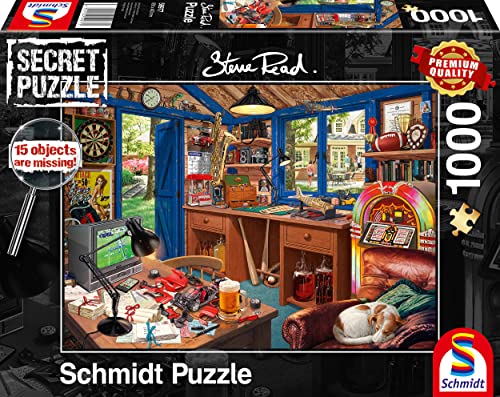 Schmidt Spiele 59977 Secret Puzzle, Vaters Werkstatt, 1000 Teile Puzzle