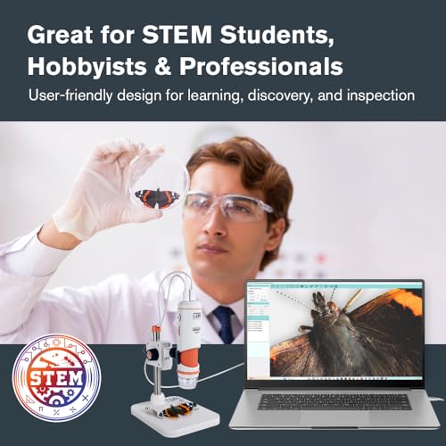 Image of Celestron Labs Digital MicroDirect Microscope - 1080p HDMI & USB-C Output | Up to 220x Magnification, Capture Photos & Video, Adjustable LED Illumination, Ideal for Inspection, Plug-and-Play Operation