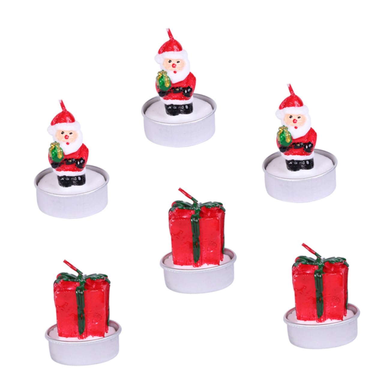 Housoutil 12 Pezzi Santa Claus Gift Box Candela Candele Arredamento Candela Tealight Natale