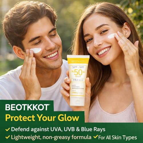 Image of Sunscreen SPF 50+ PA++++ | Broad Spectrum UVA /UVB Protection | Oil-Free, Non-Comedogenic | Lightweight Daily Face Sunscreen for Men & Women | No White Cast | 100ml
