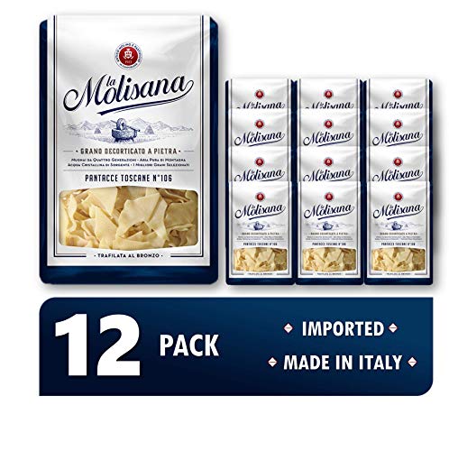 La Molisana Authentic Italian Pasta | 100% Imported, Durum Wheat Semolina | Grano Decorticato a Pietra | Premium Quality (1.1lbs each) (Pantacce Toscane, 12pk)