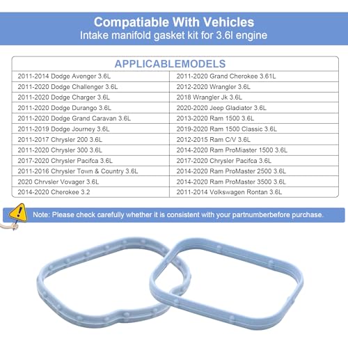 Image of MS97204 11-10364-01 Engine Intake Manifold Gasket Set for 2011-2017 Chrysler