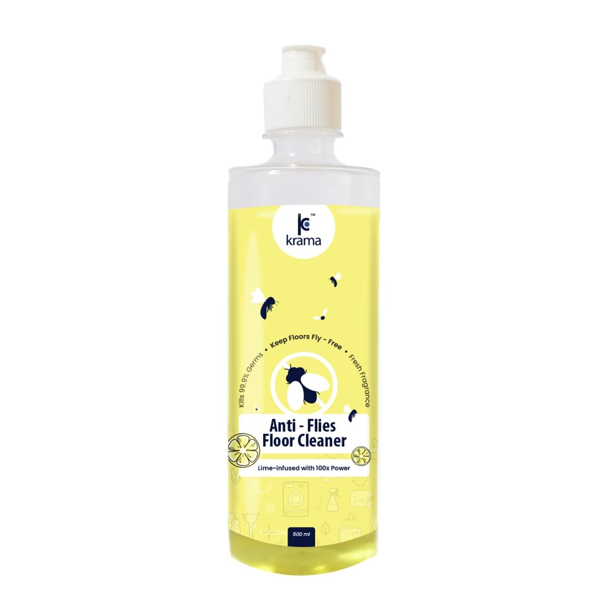Krama Anti- Flies Floor Cleaner | Multi-Surface 100X Power Lime Infused Tile Cleaner For Kitchen, Bathroom Etc Surface | Pet & Kids Friendly | Ideal for Ceramic, Granite, Marble (500ml) (B0D29HYR86) Amazon Price History, Amazon Price Tracker