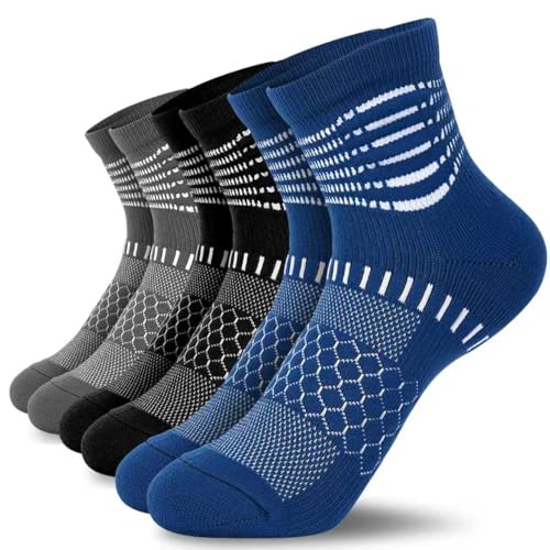 Image of IRAMY Ankle Compression Socks for Women Men Plantar Fasciitis Relief 3 /5 Pairs Cushioned Athletic Running Socks