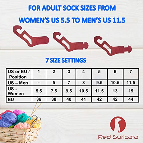 Red Suricata Knit Blocking Bundle – Extra Thick Blocking Mats for Knitting & Knit Blocking Comb Set & Adjustable Sock Blockers - All in one Combined Storage Bag – for Knitting & Crochet (CMs Grid) - Thumbnail 4