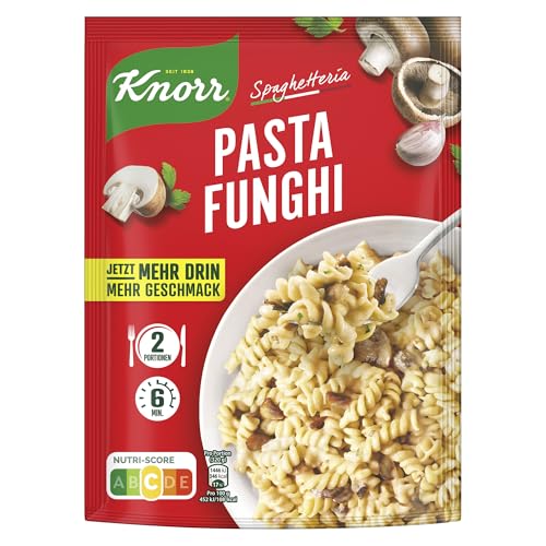 Knorr Spaghetteria Nudel-Fertiggericht Pasta Funghi leckeres Nudelgericht fertig in 6 Minuten 2 Portionen (10 Stück)