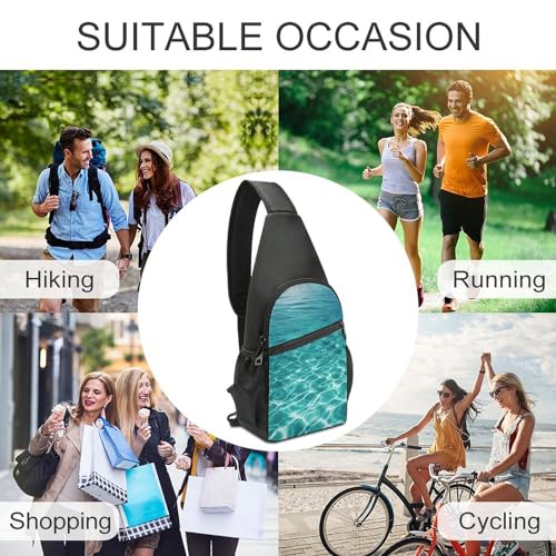 Mochila tipo sling para deporte y senderismo Azul Aqua miniatura 6