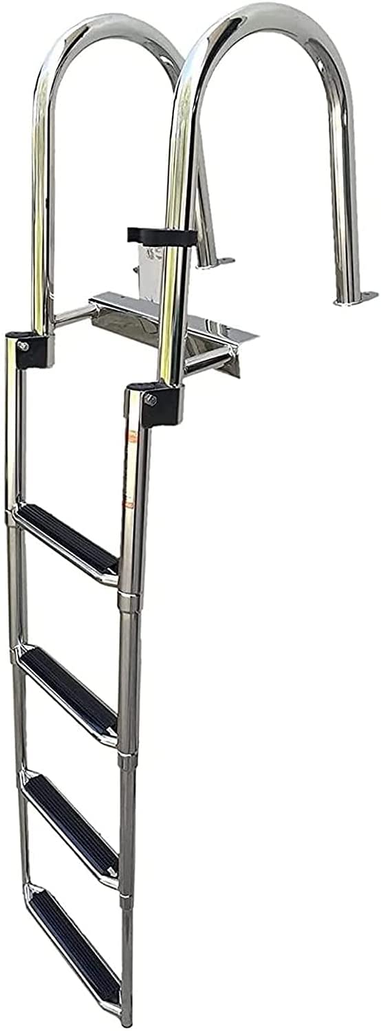 Buy SGSHQQ Ladders,4 Step Pontoon Boat Ladder Stainless Steel Extendable Dock Ladder Telescoping