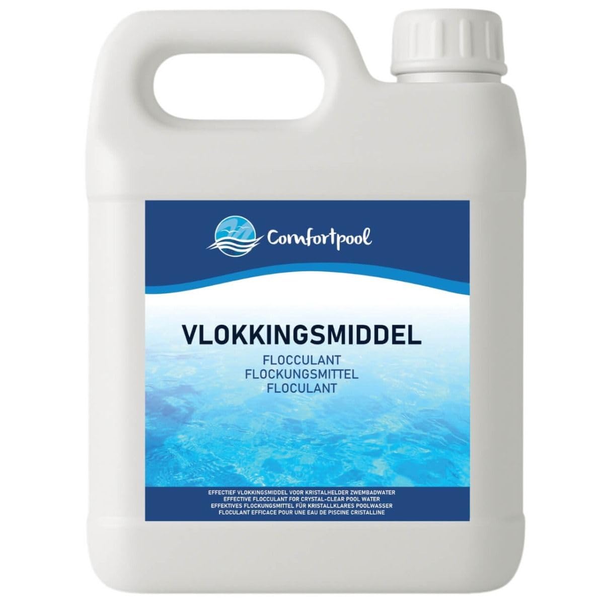 Floculant | 2,5 l | Liant pour particules de saleté | Pour une eau de piscine propre et claire | Dans un bidon pratique | Comfortpool