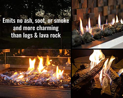 image for GASPRO 20LBs Fire Glass for Propane Fire Pit, 1/2-Inch Reflective Fire