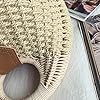 FENICAL Rattan Handbag Fashionable Straw Shell Shape Storage Handbag for Female Woman Lady (Beige)
