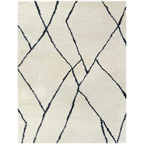 Image of Modern Quality Carpet /Trending Design Hand Woven Fluffy Rug /Mats for Bedroom /Dinning Hall /Living Room 2-inch Thick [Size 7x10 feet]