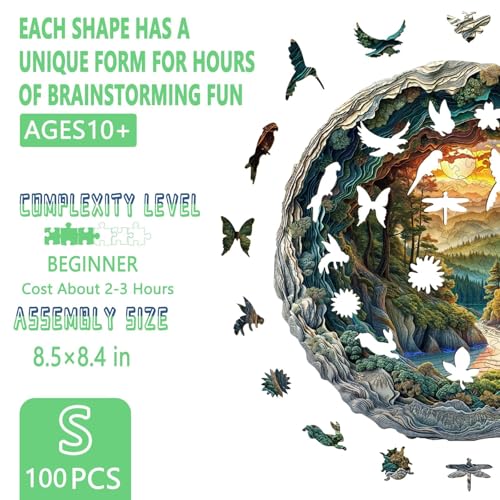 Image of Foest Wooden Jigsaw Puzzle for Adults, S-8.5 * 8.4in-100pcs