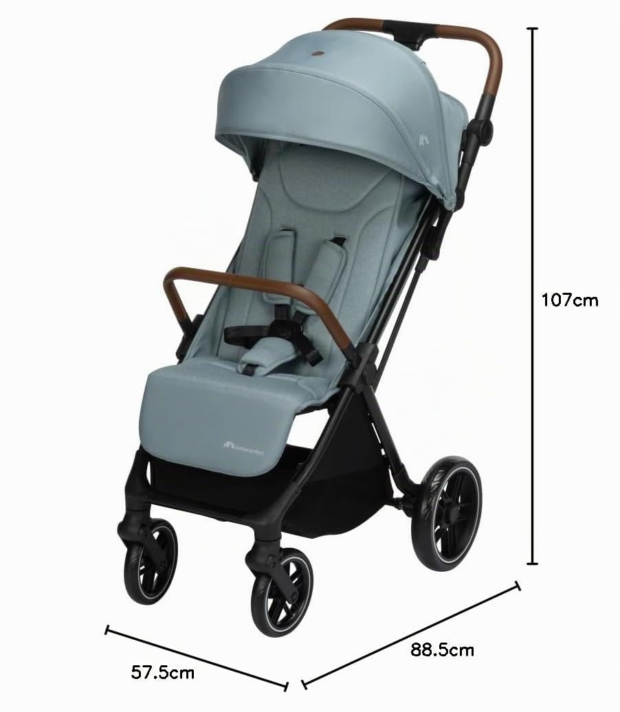 Bebeconfort Indra, Silla paseo bebe, 0-4 años (22 kg), Silla paseo plegable rápido y automático, Suspensión integrada, Posición de reclinación total, Compatible con silla de coche, Mineral Blue