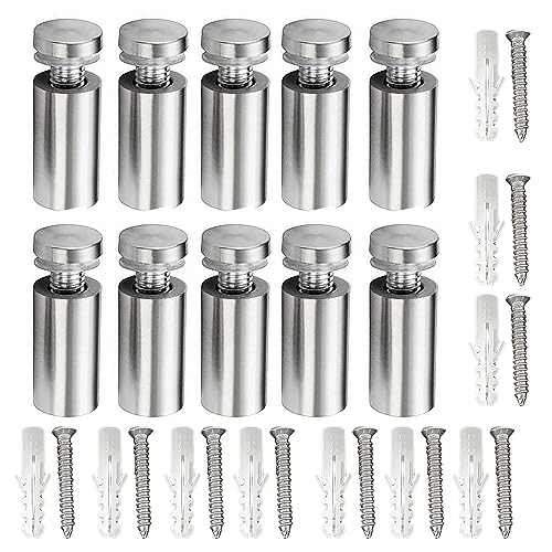 10PCS Advertising Nail, Stainless Steel Iron Rustproof Wall Mounted Standoff Screw Wall Standoffs Nails for Gallery,Advertising and Decorative Painting, Etc