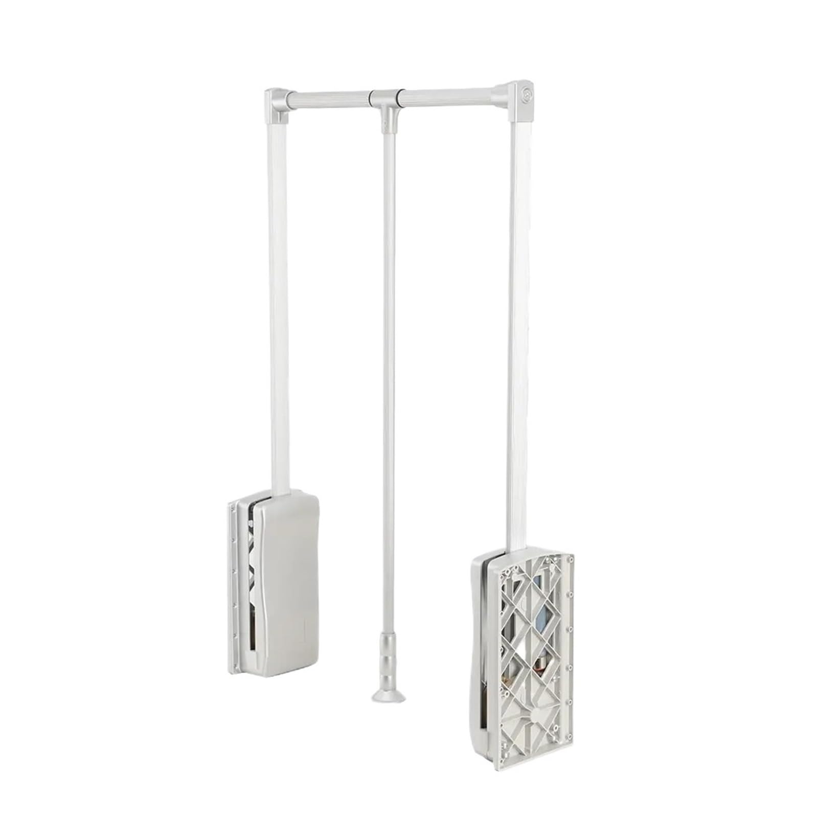 ATEUXOL Adjustable Pull Down Wardrobe Rail Lift/Pull Down Adjustable Width Wardrobe Clothes Hanging Rail Soft Return Cloakroom Telescopic LiftClothes(510-660mm)