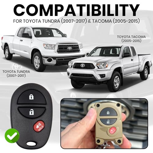 Image of for Toyota Key Fob Cover with Built-in Bottle Opener - Rugged Protective Shell for Tundra (2007-2017) & Tacoma (2005-2015) - Enhanced Grip & Durability - Key Fob Replacement Shell - Custom Colors