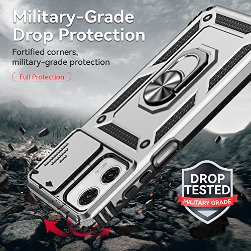 Coque Moto G Power 2023 robuste de qualité militaire finition argent