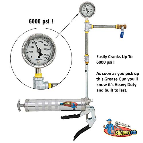 Slippery Pete Pistol Grip Grease Gun - Long Lasting Heavy Duty Steel Construction - Lubricate Tractors, RV's and Cars - Uses 14 Ounce Grease Cartridges - Thumbnail 3