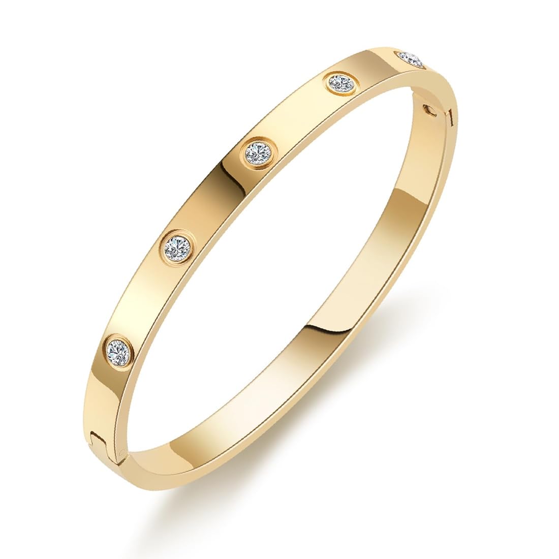 Bracciale Donna In Acciaio Inossidabile – Placcato Oro O Argento Con Zirconi – Ipoallergenico, Non Annerisce