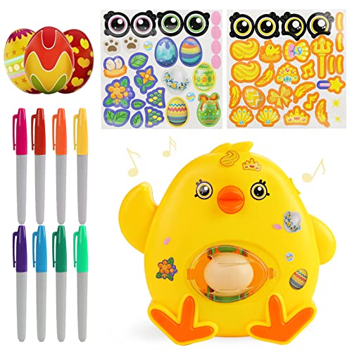 POPLAY Motorized Easter Egg Decoration kit,Egg Painting Toy with Music, Egg Spinner Decorator Kit Dye Coloring Machine