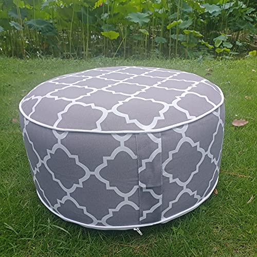 Inflatable Ottoman Footrest Stool With Portable Air Pump And Storage Bag Or Pouch Used For Outdoor Or Indoor Travel Portable Camping Backyard Patio Garden Home Yoga Footrest Stool (Grey) #TOP3