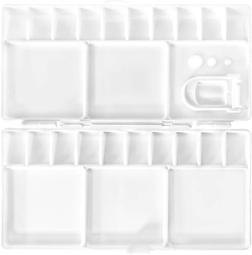 Paleta de acuarela, 20 pozos y 5 áreas de mezcla, paleta de acuarela con tapa, paleta de acuarela, paleta de pintura con tapa, paleta de acuarela