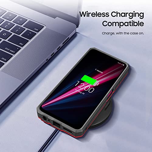 Lekevo For Revvl 6 Pro 5G Case: With Screen Protector, Military Grade Drop Proof Shockproof Cover Dual Layer Heavy Duty Rugged Protective Phone Shell (Red) #TOP5