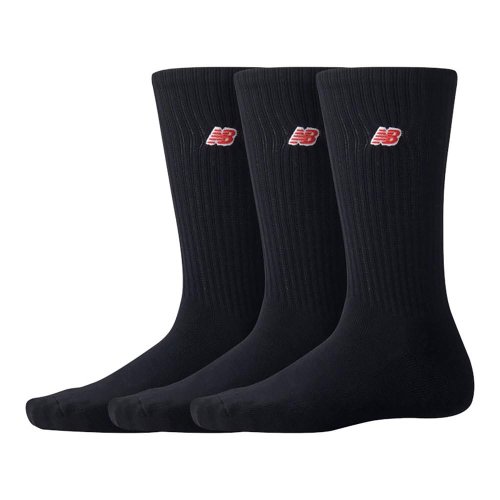 New Balance Black Nb Patch Logo Crew Socks 3 Pairs Eu 35-38