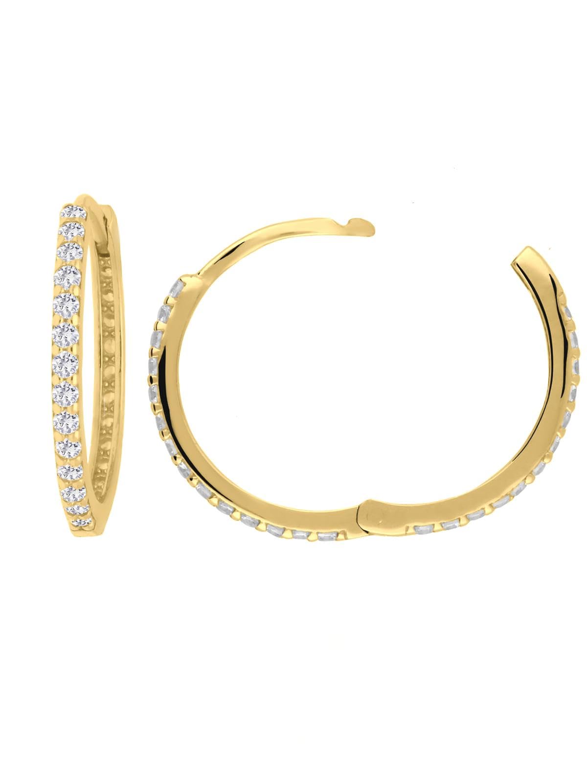 My Gold Damen Ohrringe Gold Mit Zirkonia Creolen Echtes Gelbgold Ø 18mm Damenohrringe Cordula MOD-05049