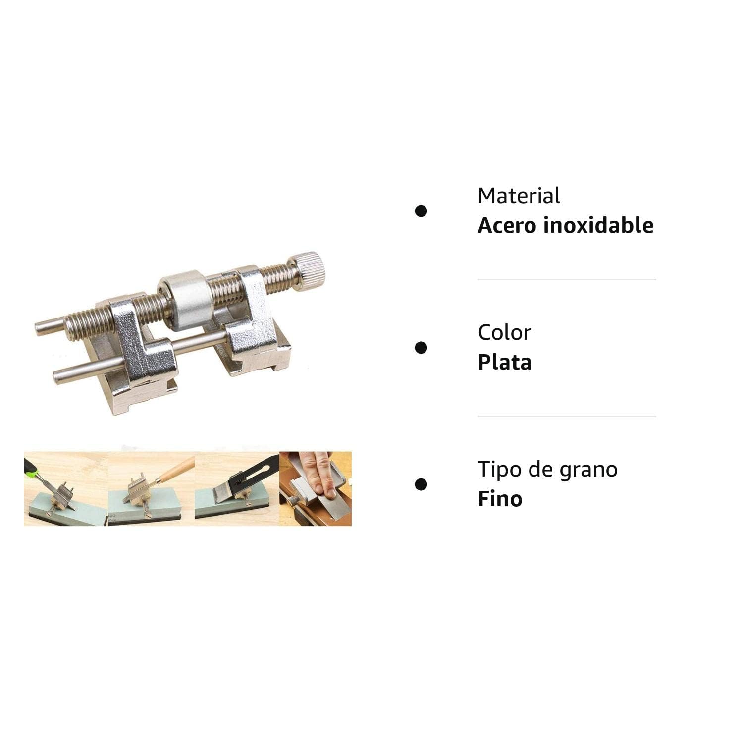 Powertool - Guida per affilatura e levigatura ad angolo fisso, con morsetto, con rullo in acciaio inossidabile, per scalpello da legno, pialla, lama, bulino, scalpello piatto